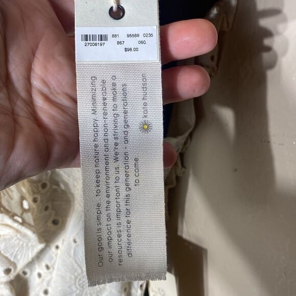 Happy x nature eyelet coquette ruffle romper NWT cream white 6 flaw fairy preppy - Picture 9 of 11